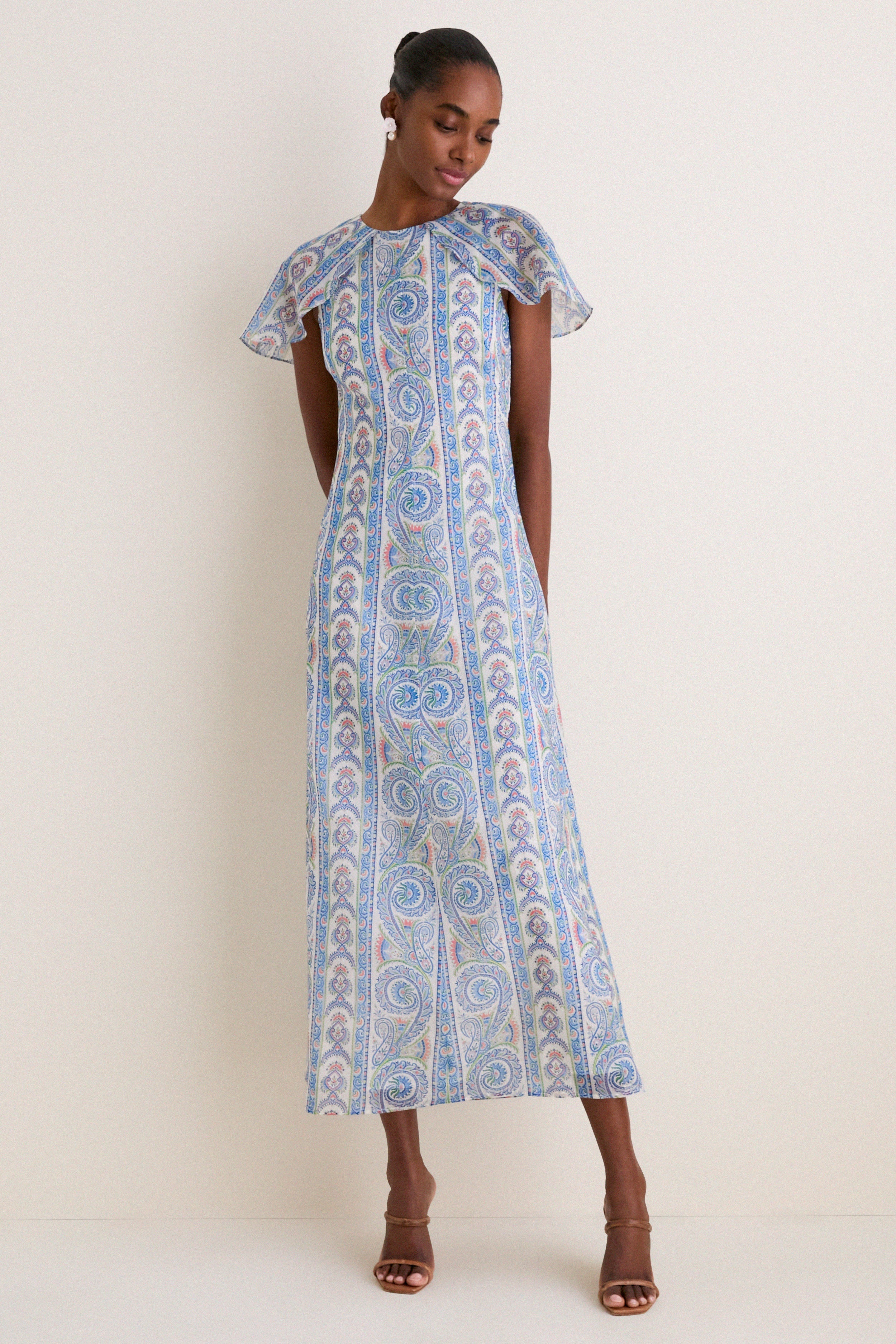 Blue Corsica Paisley Davina Dress