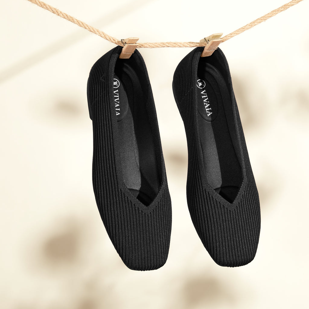 Square-Toe V-Cut Flats (Margot 2.0)