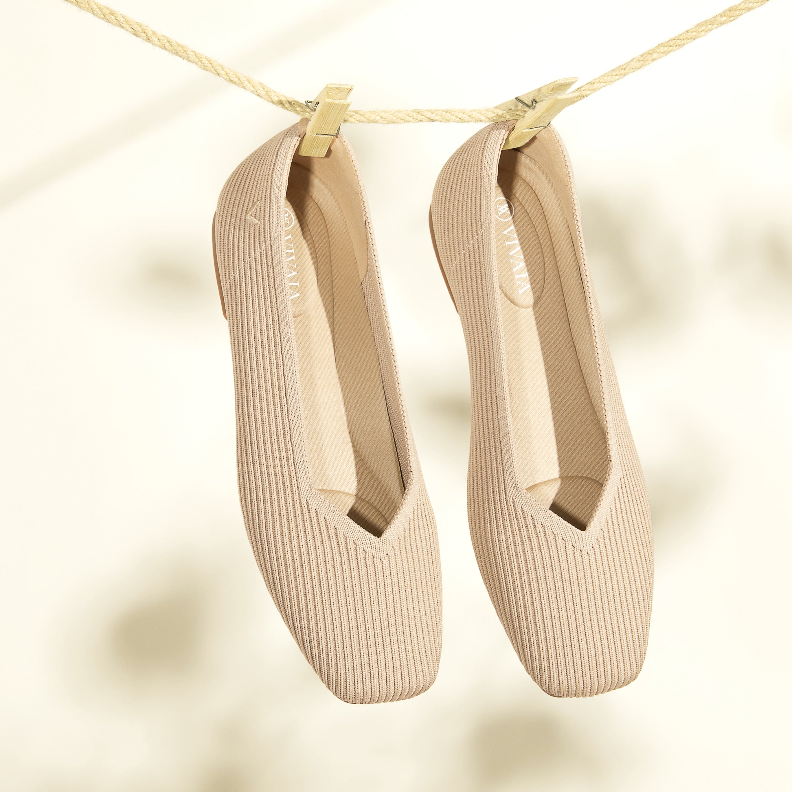 Square-Toe V-Cut Flats (Margot 2.0)