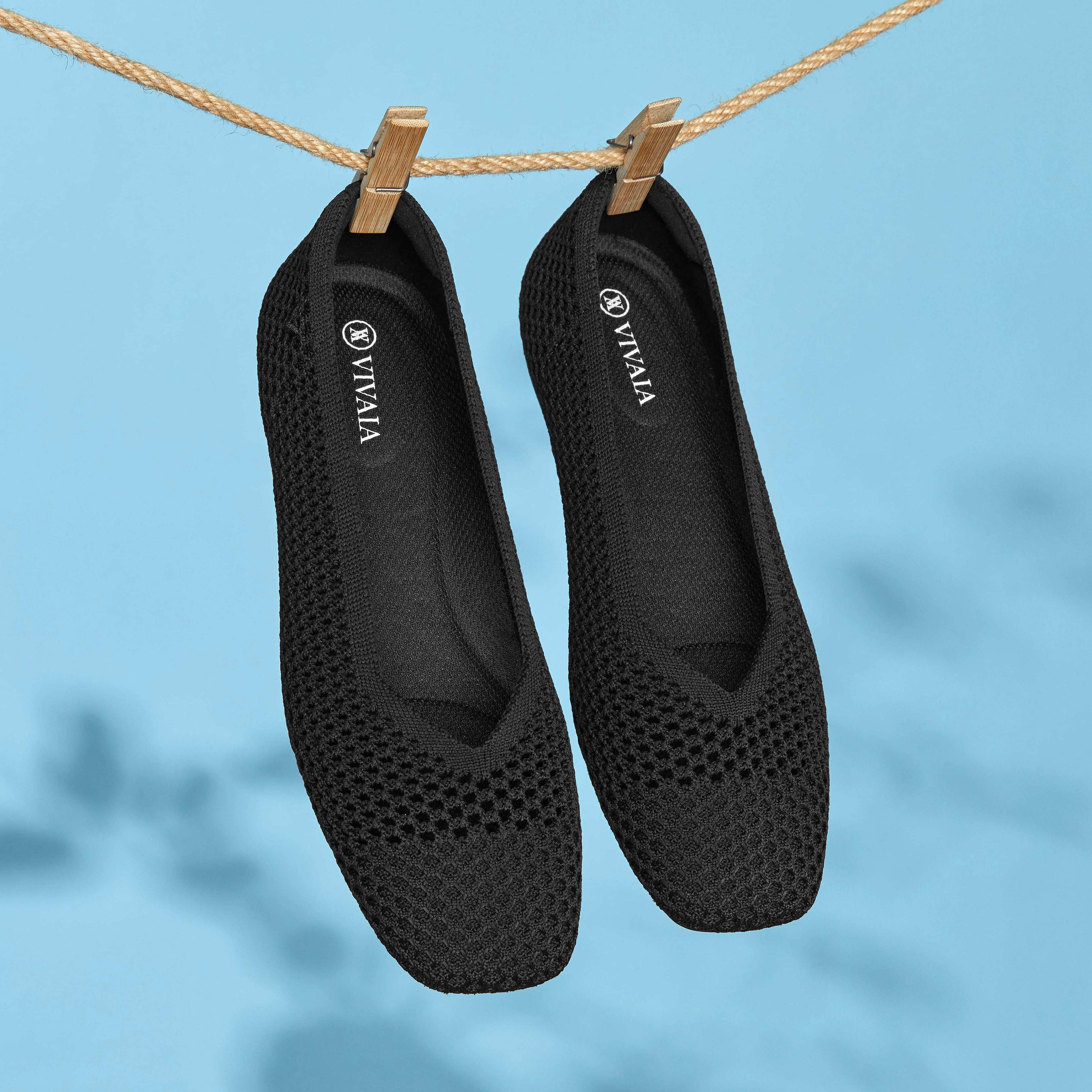 Square-Toe V-Cut Mesh Flats (Margot™ 2.0)