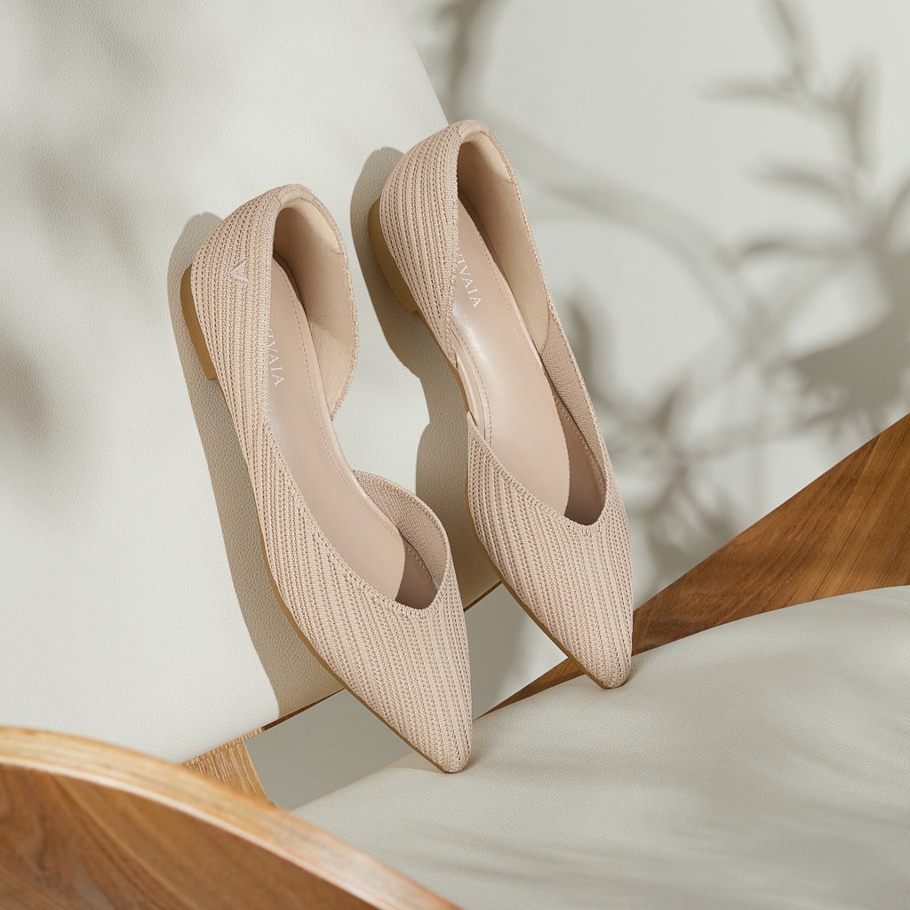 Pointed-Toe D'Orsay Flats (Melia)