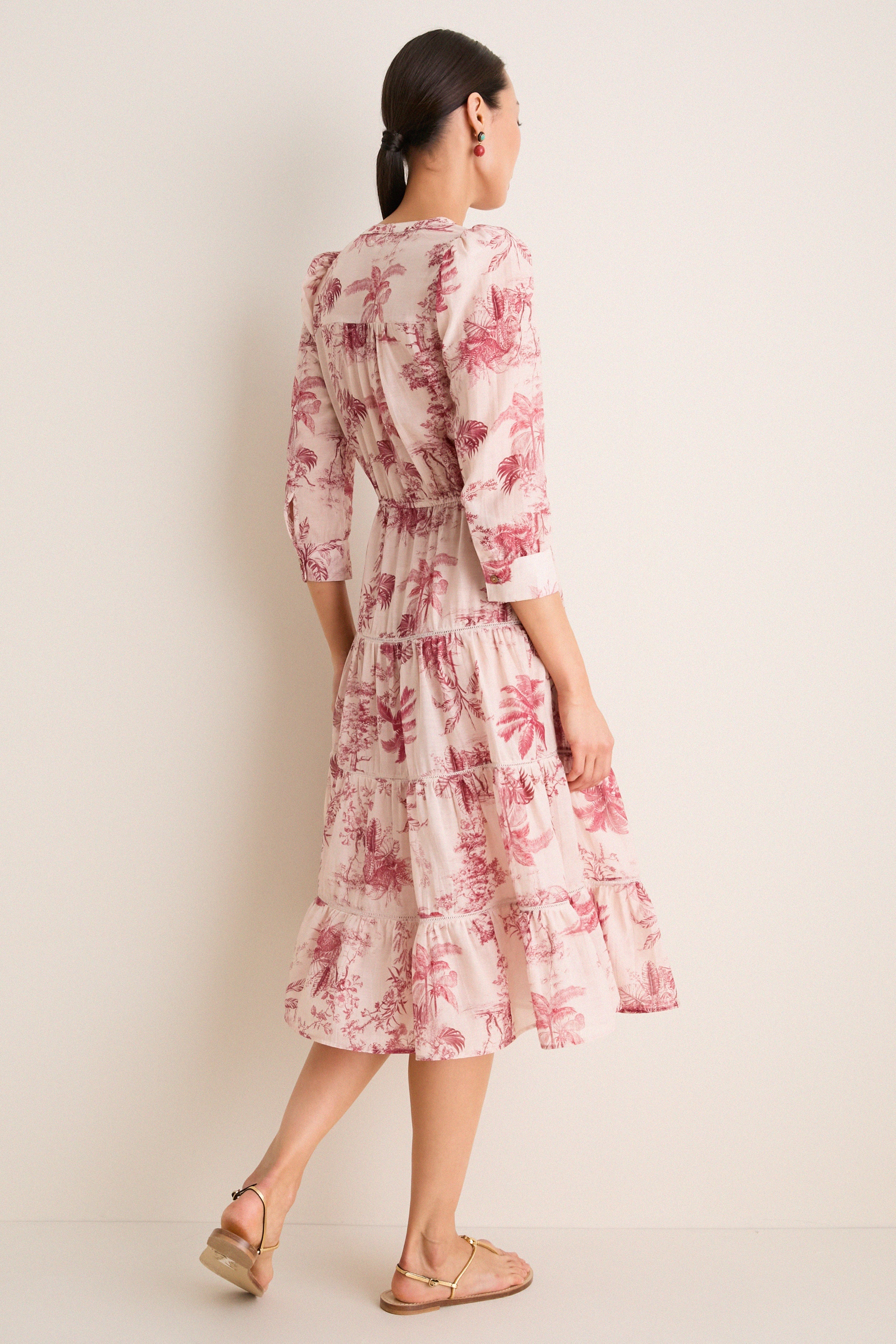 Tan Multi Textured Jungle Toile Serafine Dress