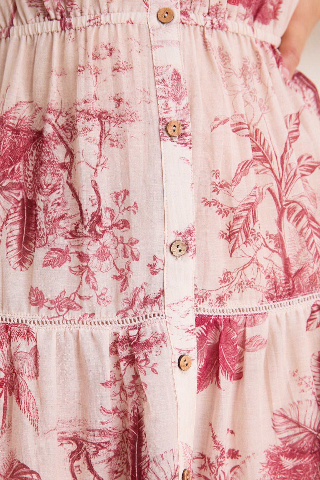 Tan Multi Textured Jungle Toile Serafine Dress