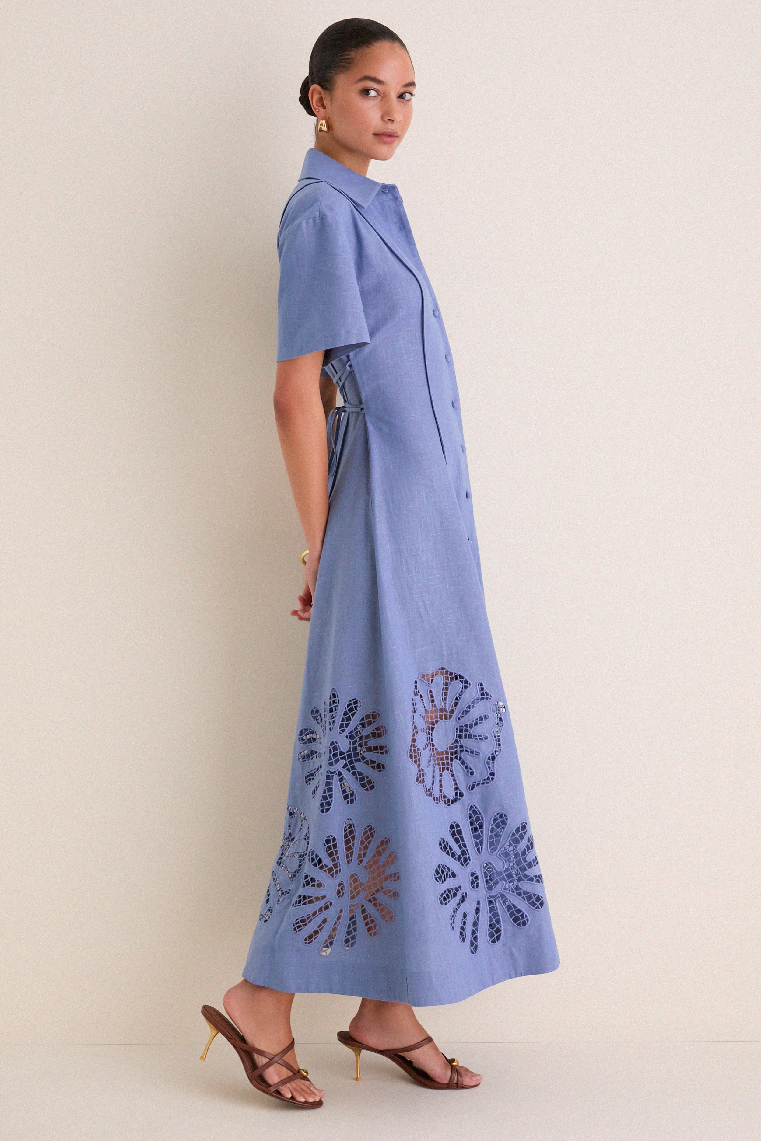 Delphinium Analise Shirt Midi Dress
