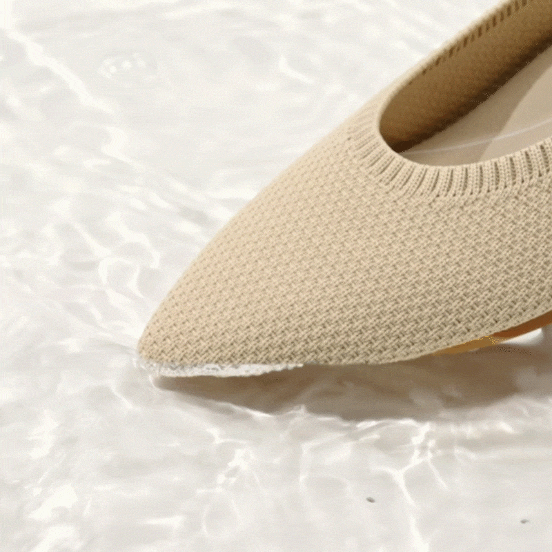 Pointed-Toe Water Repellent Ballet Flats (Aria 5°)