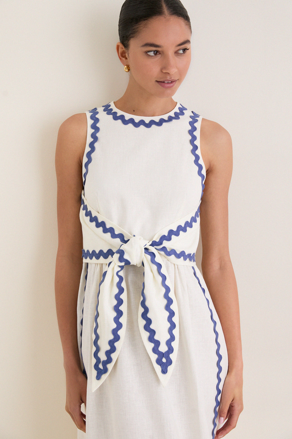 Ivory Ric Rac Tie Brocks Dress