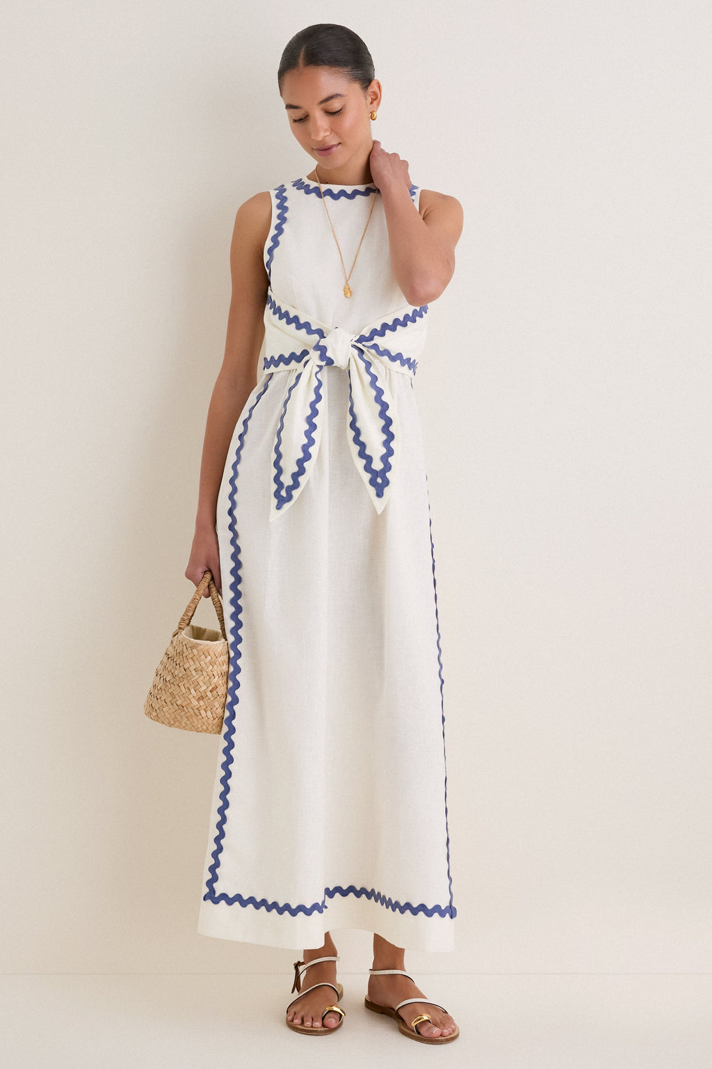 Ivory Ric Rac Tie Brocks Dress