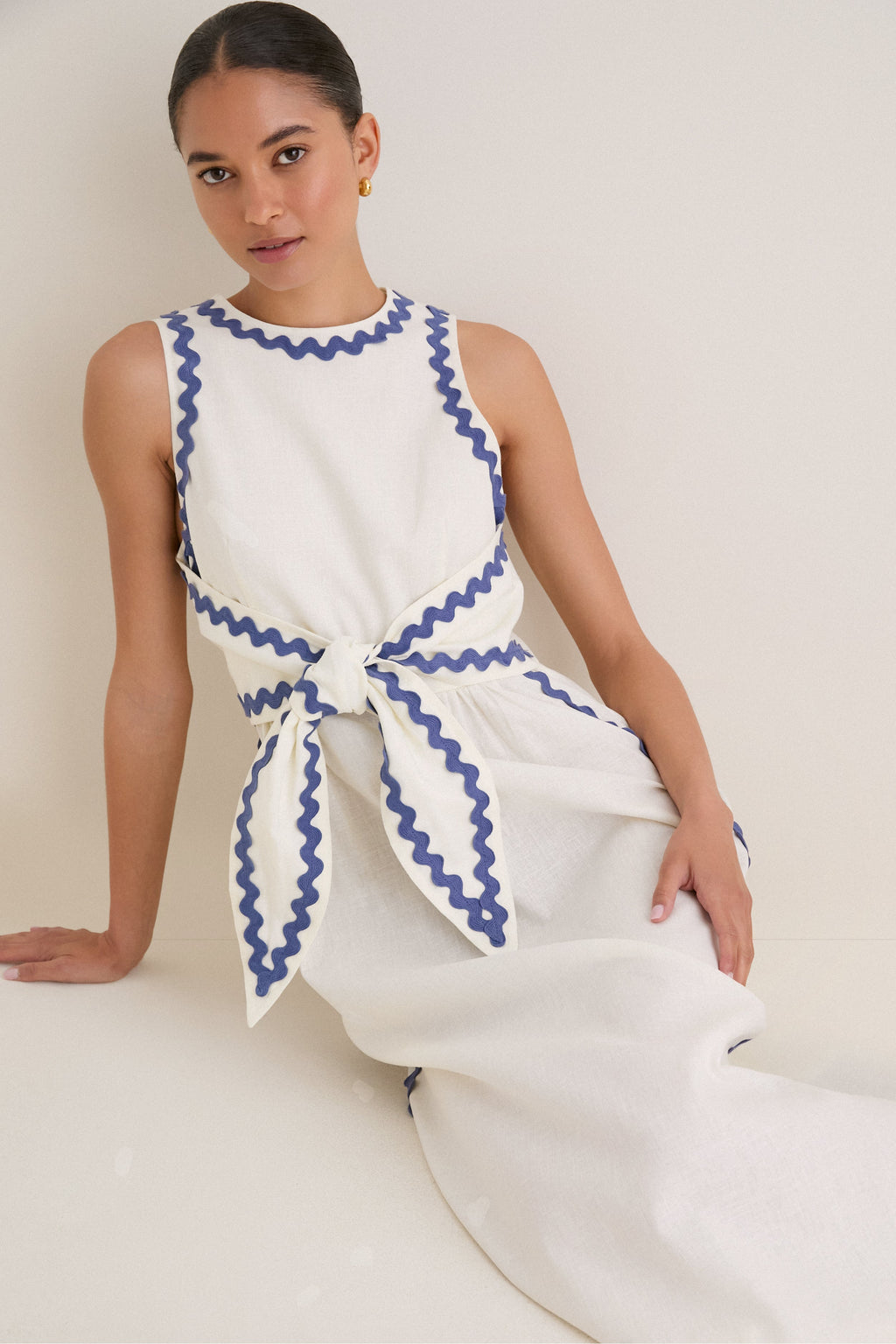 Ivory Ric Rac Tie Brocks Dress