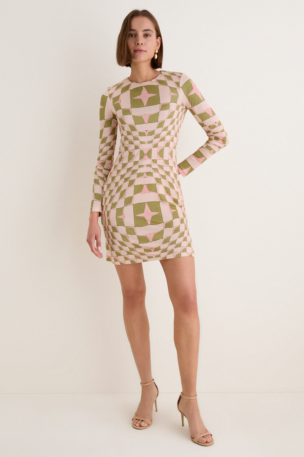 Sandglass Slinky Mini Swing Dress
