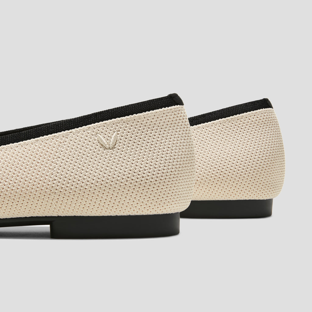 Square-Toe V-Cut Flats (Margot 2.0)