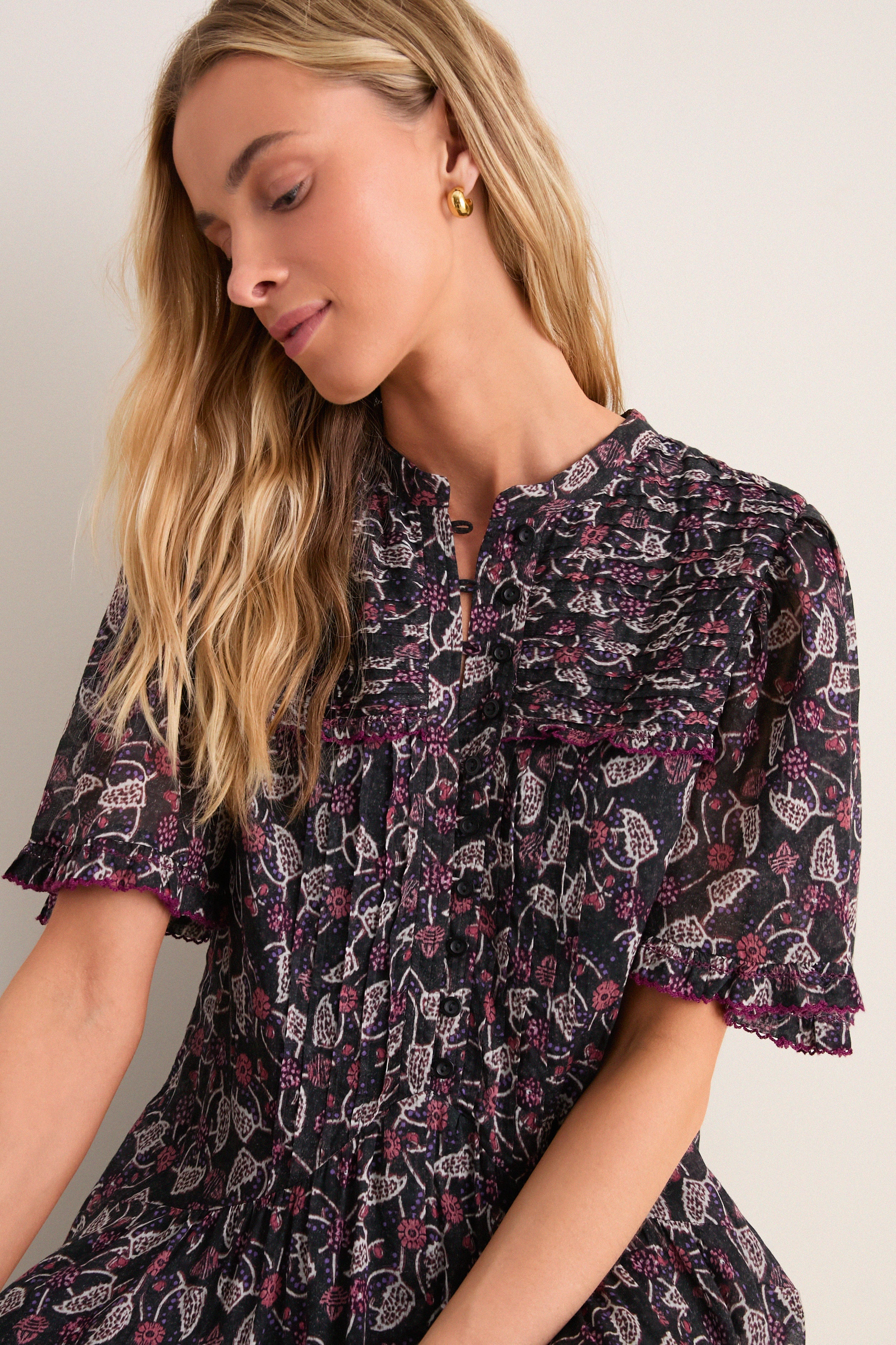 Black and Raspberry Daynia Dress