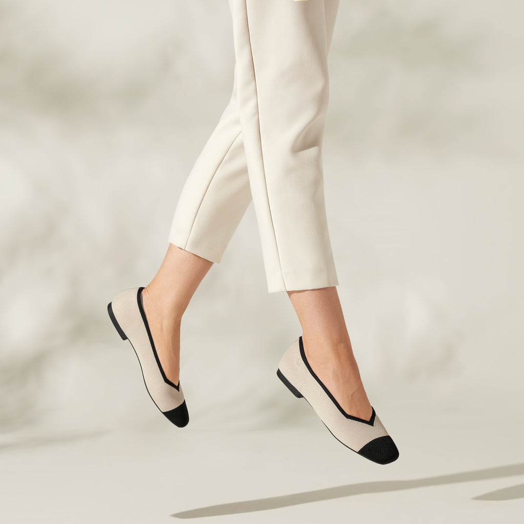 Square-Toe V-Cut Flats (Margot 2.0)
