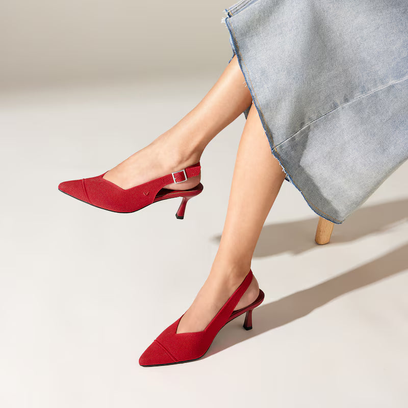 Pointed-Toe Slingback Heels (Addison)