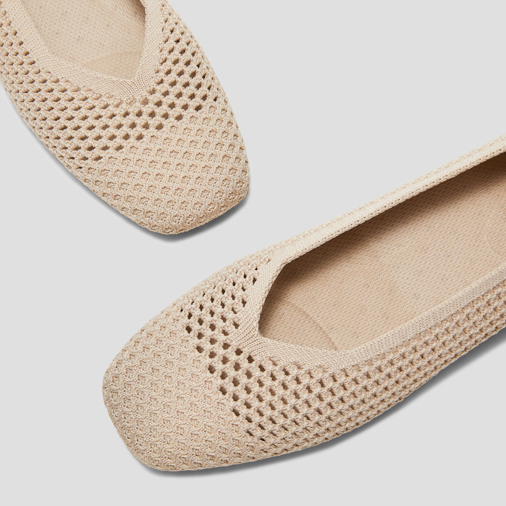 Square-Toe V-Cut Mesh Flats (Margot 2.0)