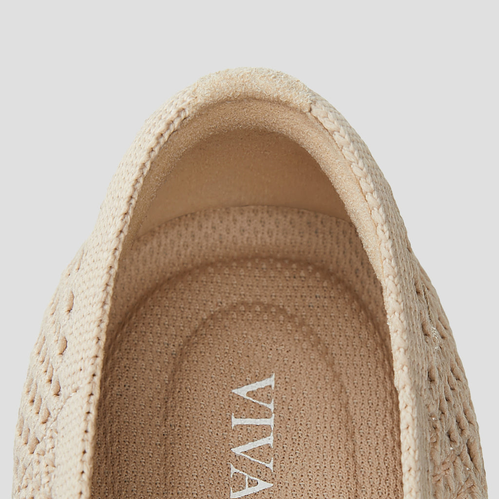 Square-Toe V-Cut Mesh Flats (Margot 2.0)