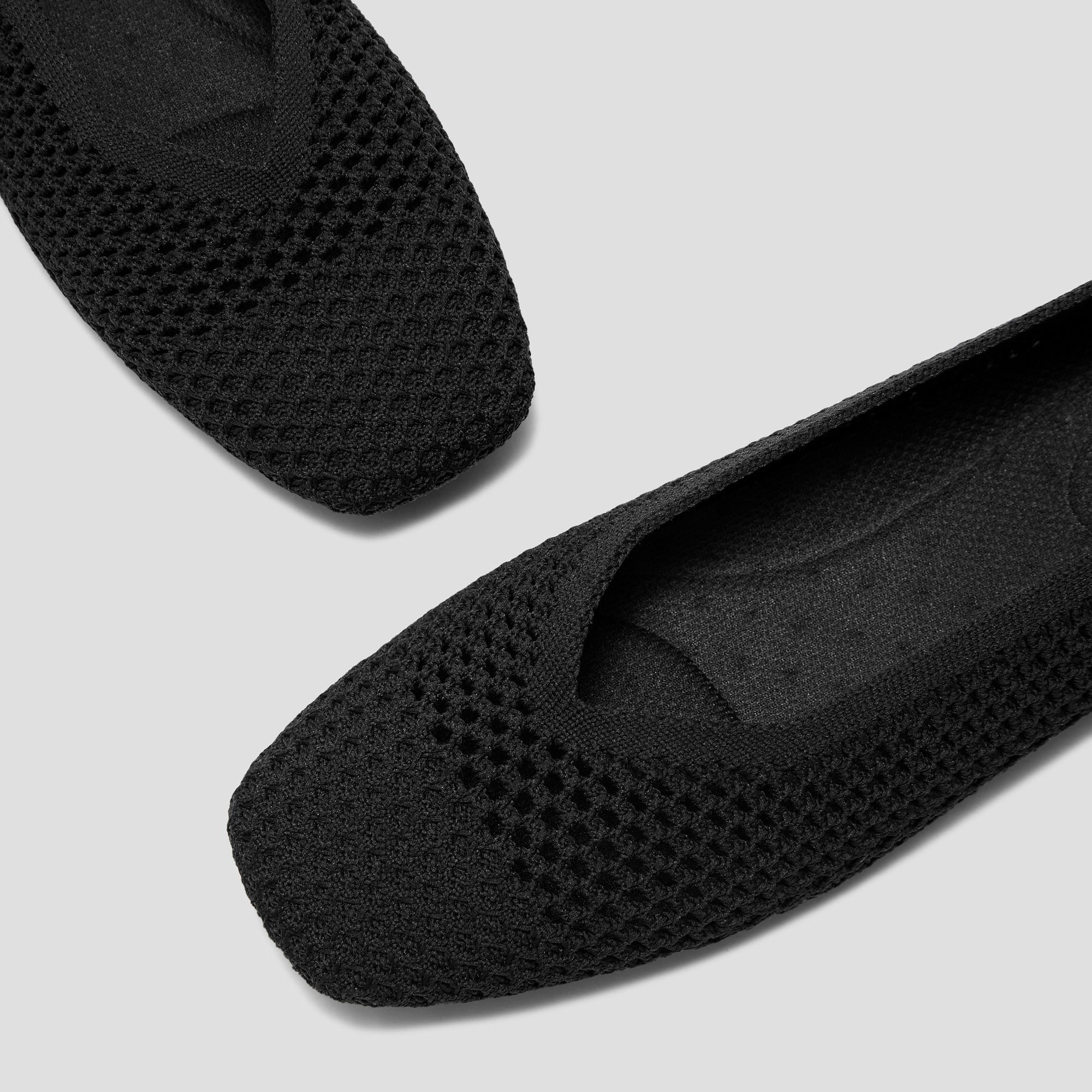 Square-Toe V-Cut Mesh Flats (Margot™ 2.0)