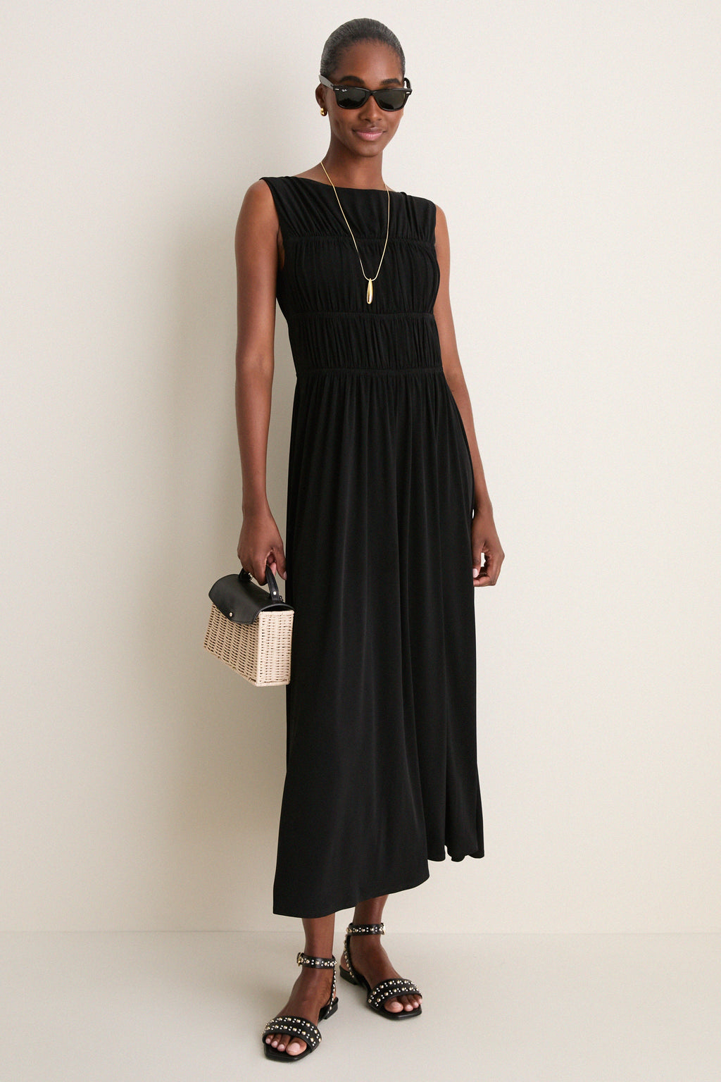 Black Leather Perry Sandals