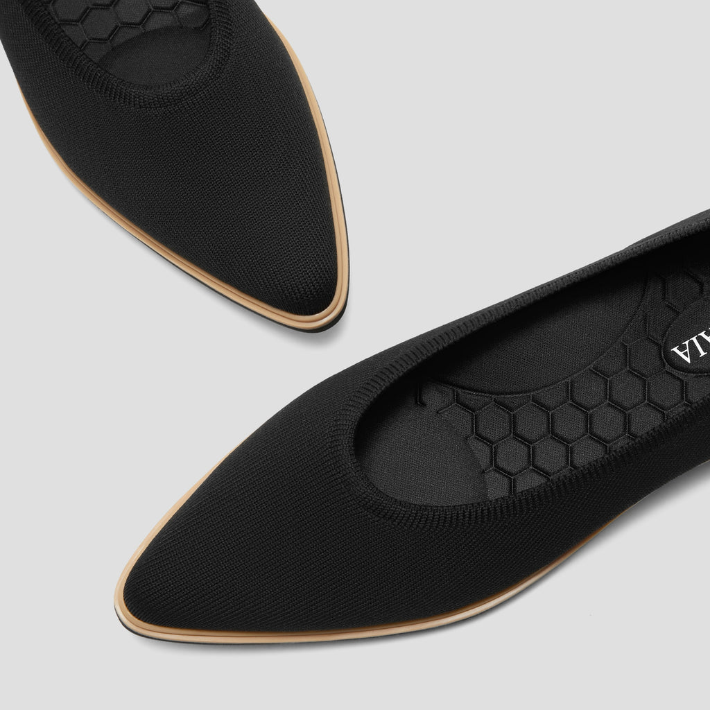 Pointed-Toe All-Day Standing Flats (Veronica)