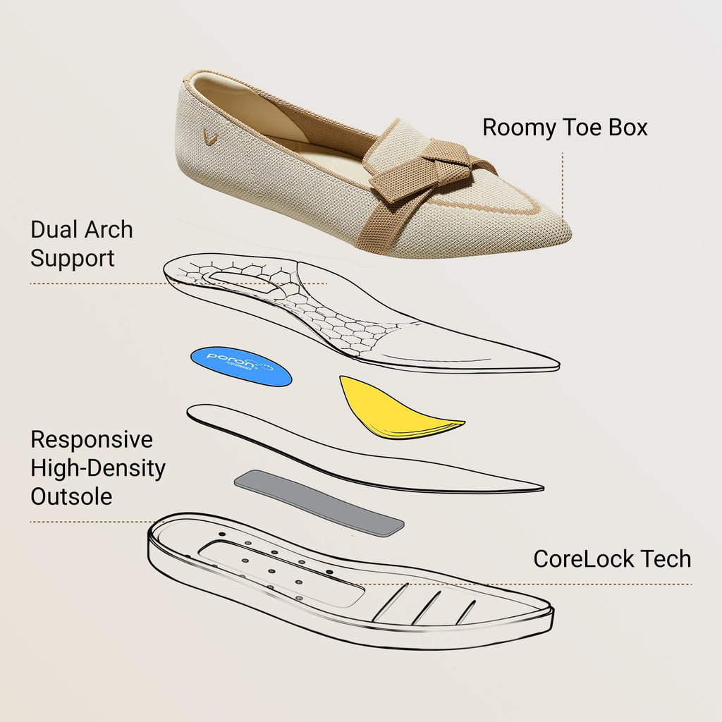 Water-Repellent Pointed-Toe Bow Loafers (Valentina)