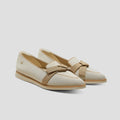 Water-Repellent Pointed-Toe Bow Loafers (Valentina)
