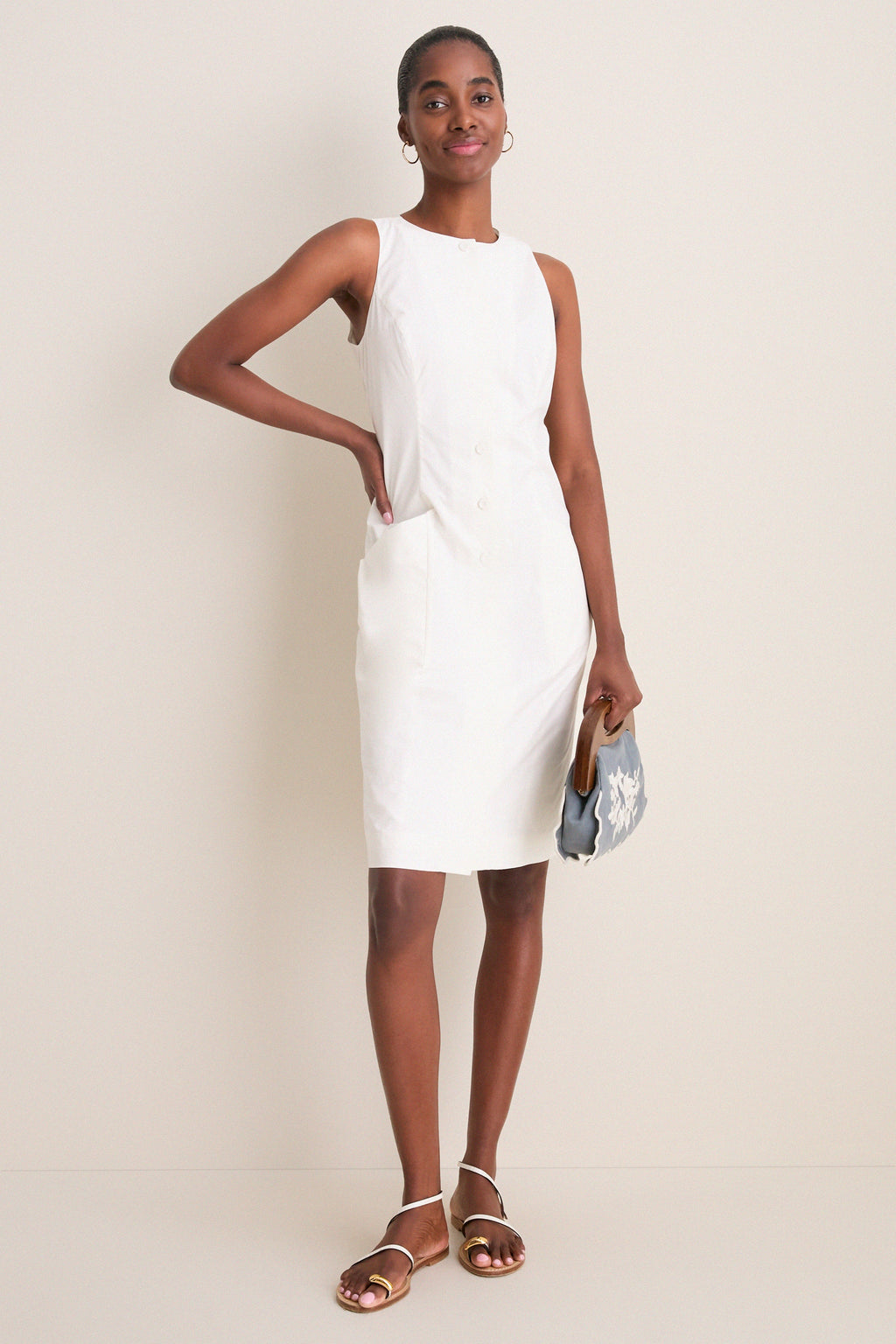 White Cotton Poplin Florence Dress