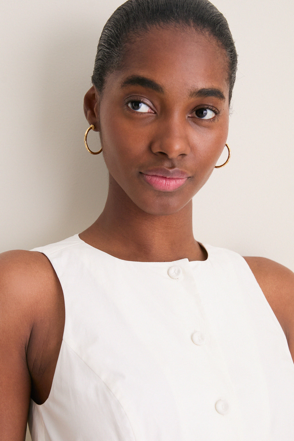 White Cotton Poplin Florence Dress