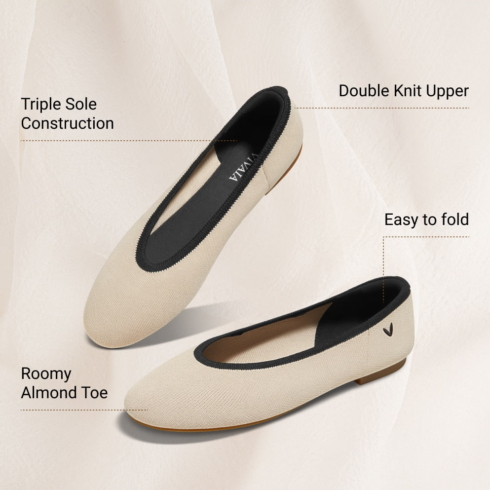 Almond-Toe Nude Flats (Nubia)
