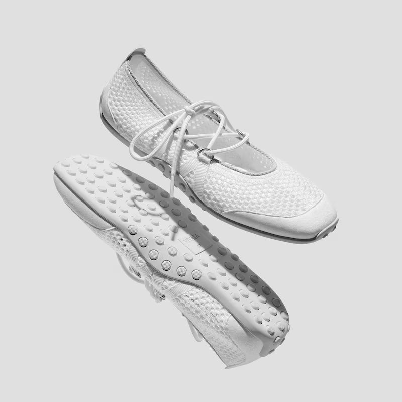 Square-Toe Hybrid Mesh Mary Janes (Cecily)