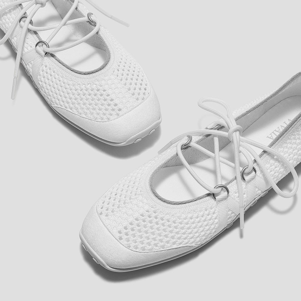 Square-Toe Hybrid Mesh Mary Janes (Cecily)