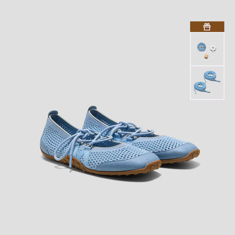 Square-Toe Hybrid Mesh Mary Janes (Cecily)
