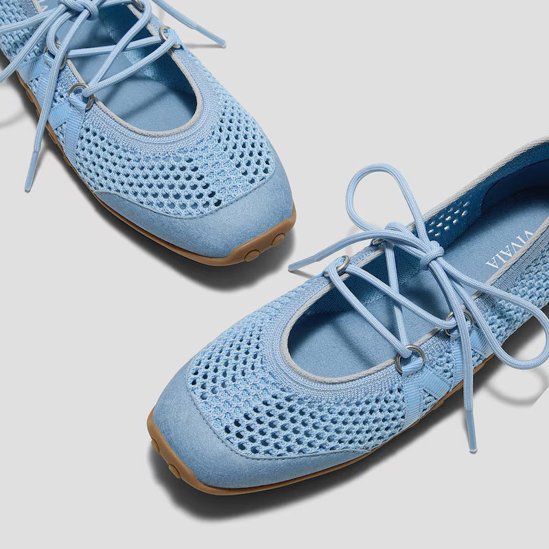Square-Toe Hybrid Mesh Mary Janes (Cecily)