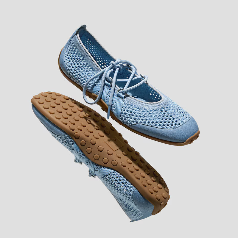 Square-Toe Hybrid Mesh Mary Janes (Cecily)
