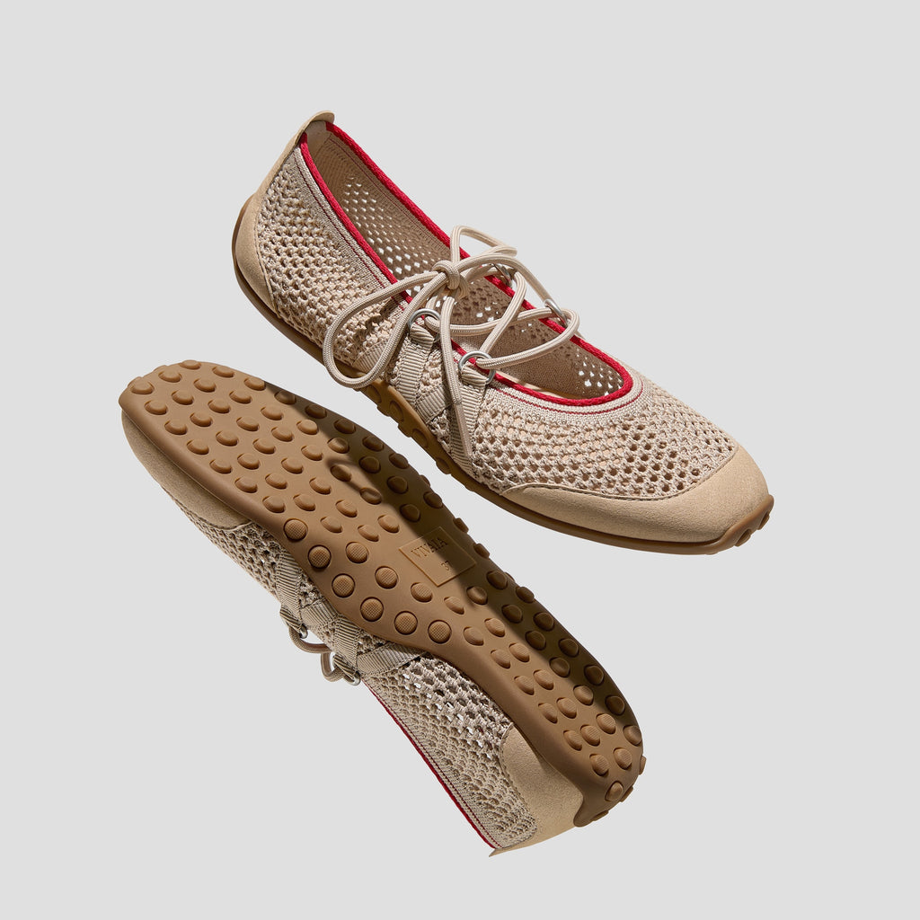 Square-Toe Hybrid Mesh Mary Janes (Cecily)