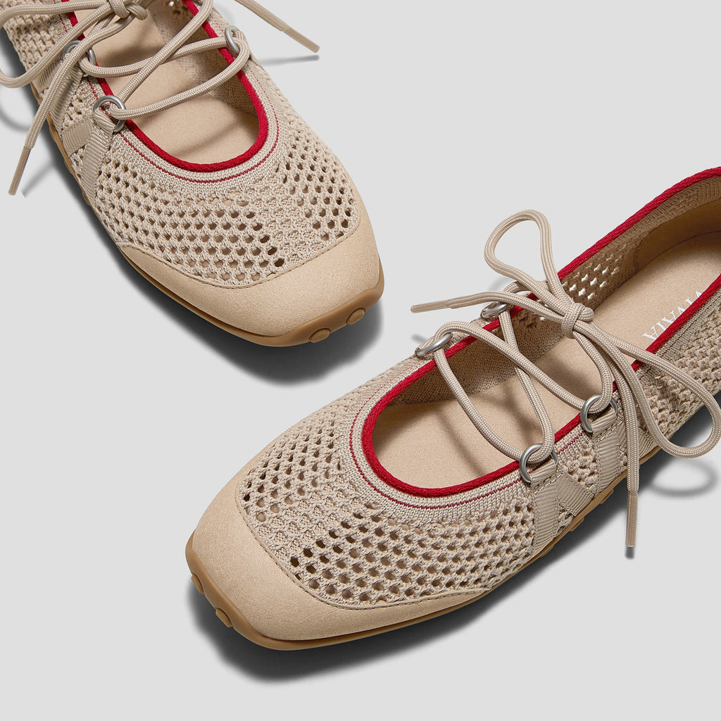 Square-Toe Hybrid Mesh Mary Janes (Cecily)