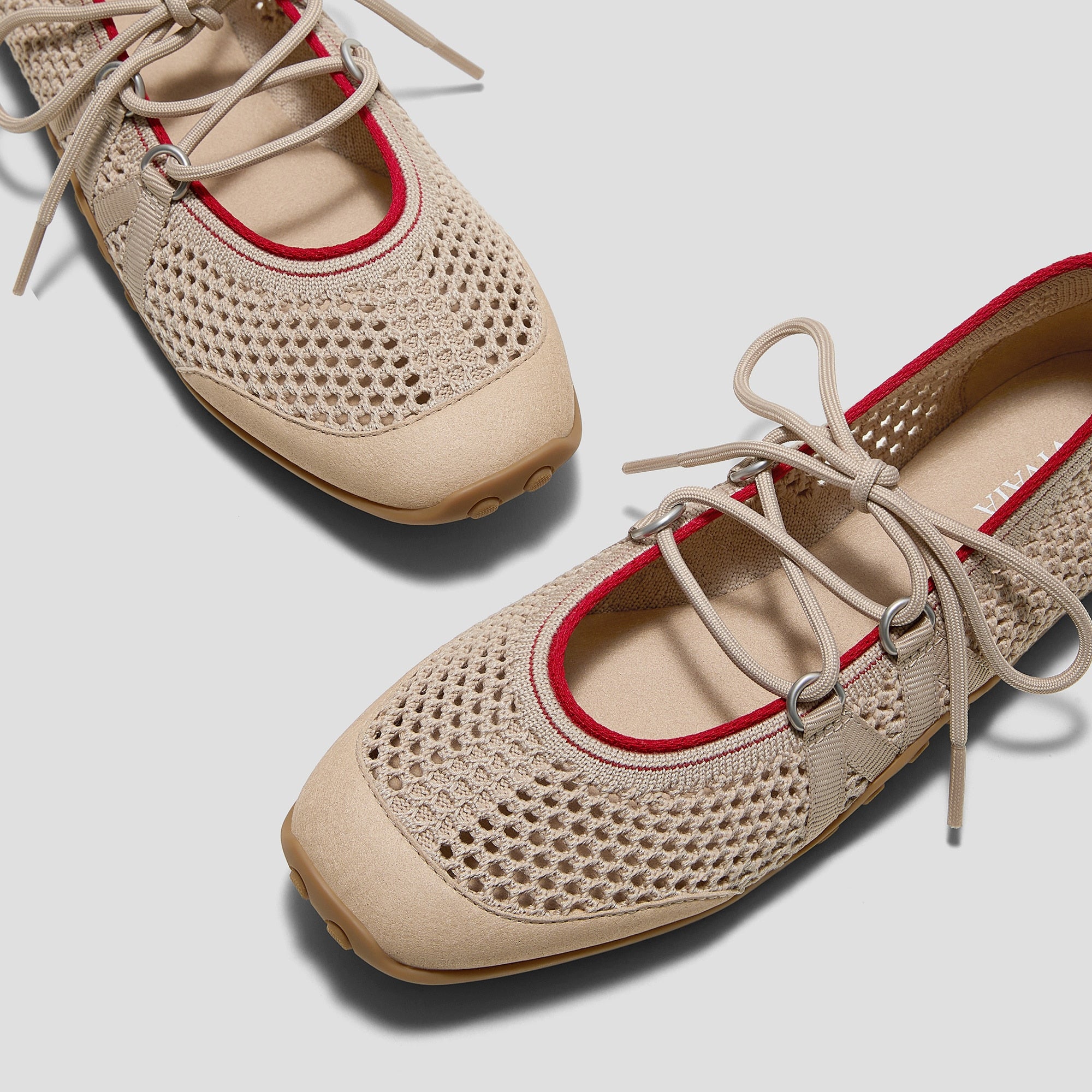 Square-Toe Hybrid Mesh Mary Janes (Cecily)