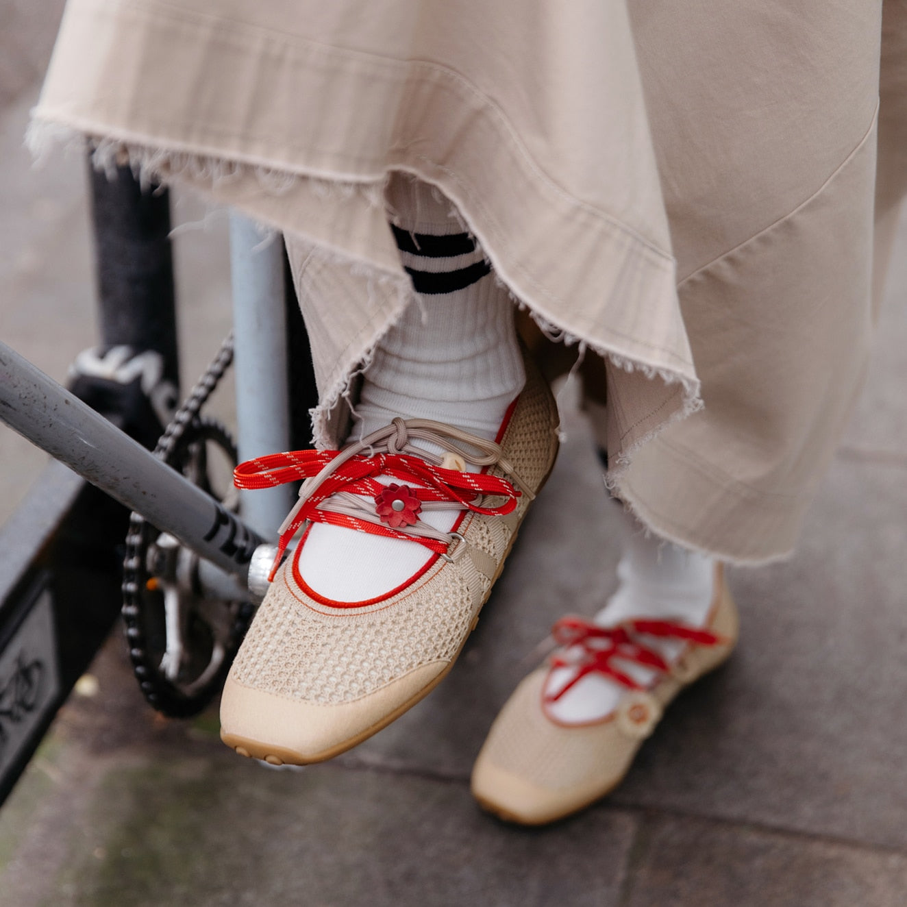Square-Toe Hybrid Mesh Mary Janes (Cecily)