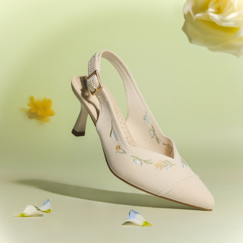 Healing Garden | Pointed-Toe Slingback Heels (Addison)