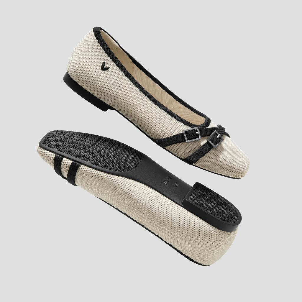 Square-Toe Margot Crisscross Flats (Marah)