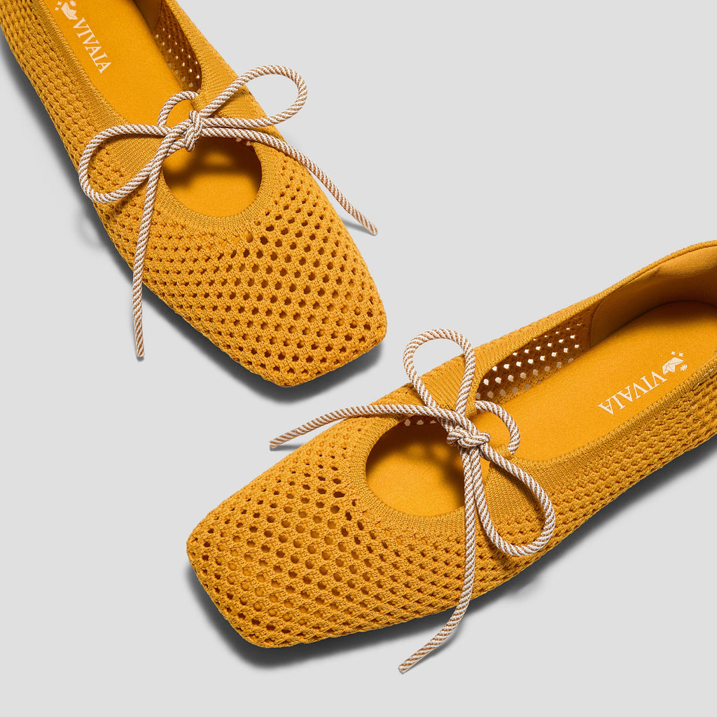 Margot Square-Toe Mesh Flats (Makayla)