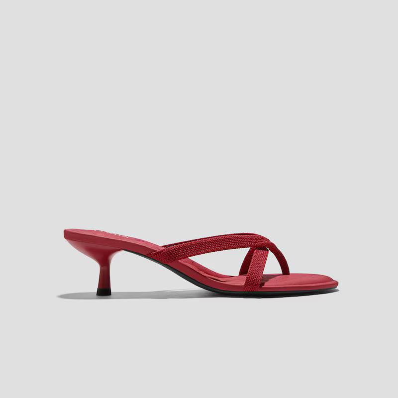 Round-Toe Kitten-Heel Sandals (Emeline)