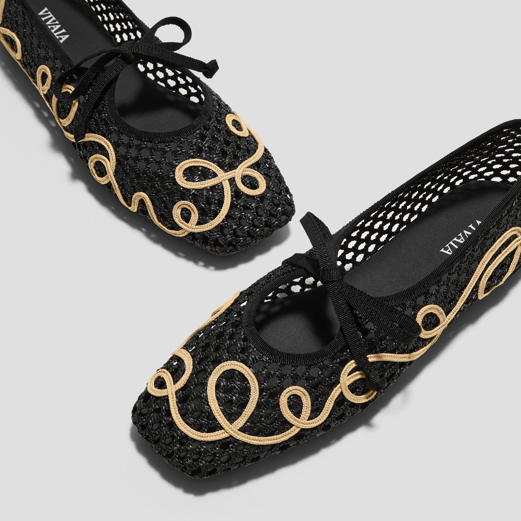 Margot Square-Toe Mesh Flats (Makayla)