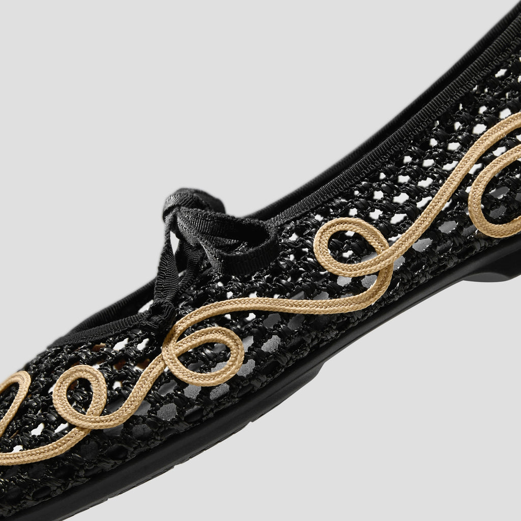 Margot Square-Toe Mesh Flats (Makayla)