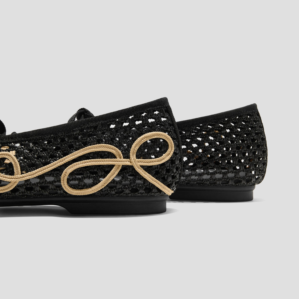 Margot Square-Toe Mesh Flats (Makayla)