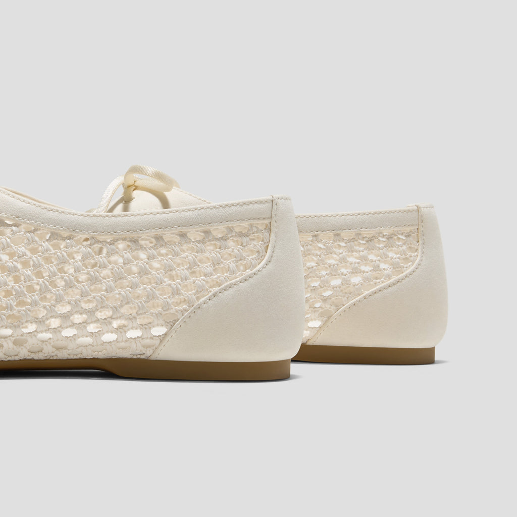 Square-Toe Mesh Flats (Carey)