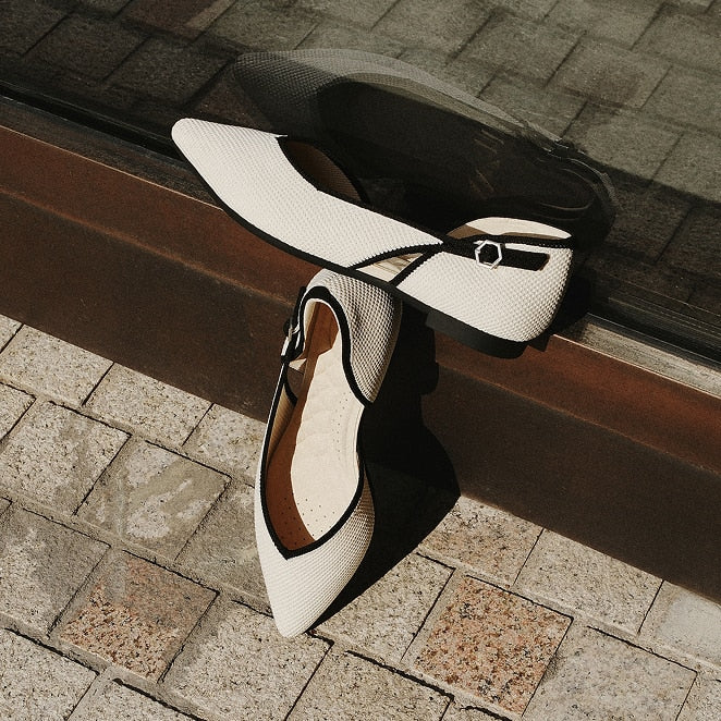 Pointed-Toe D'Orsay Flats (Malory)