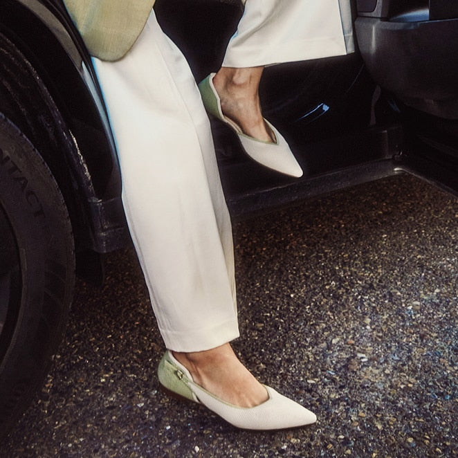 Pointed-Toe D'Orsay Flats (Malory)