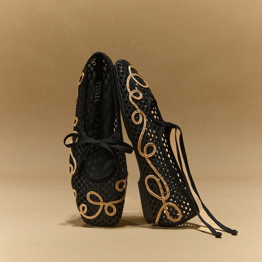 Margot Square-Toe Mesh Flats (Makayla)