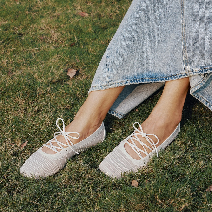 Square-Toe Lace-Up Mary Janes (Miley)