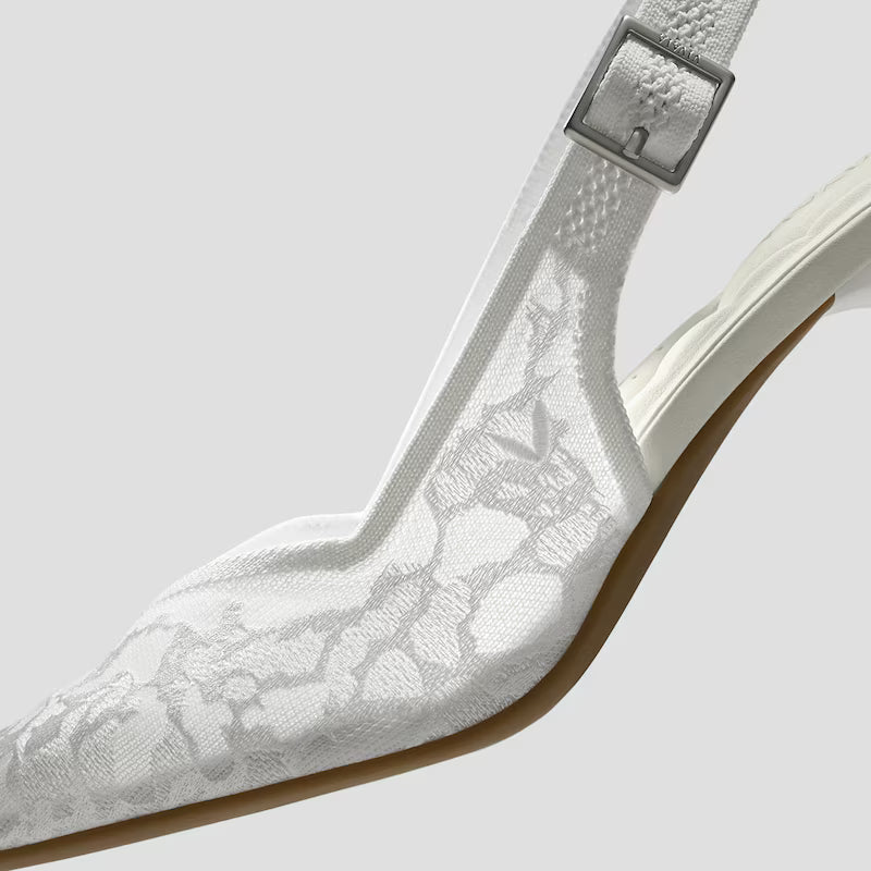 Pointed-Toe Lace Reborn™ Slingback Heels (Addison)