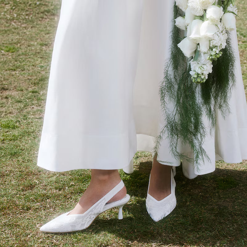 Pointed-Toe Lace Reborn™ Slingback Heels (Addison)